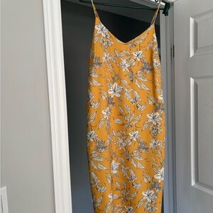 Frank & Oak Yellow Floral Midi Dress